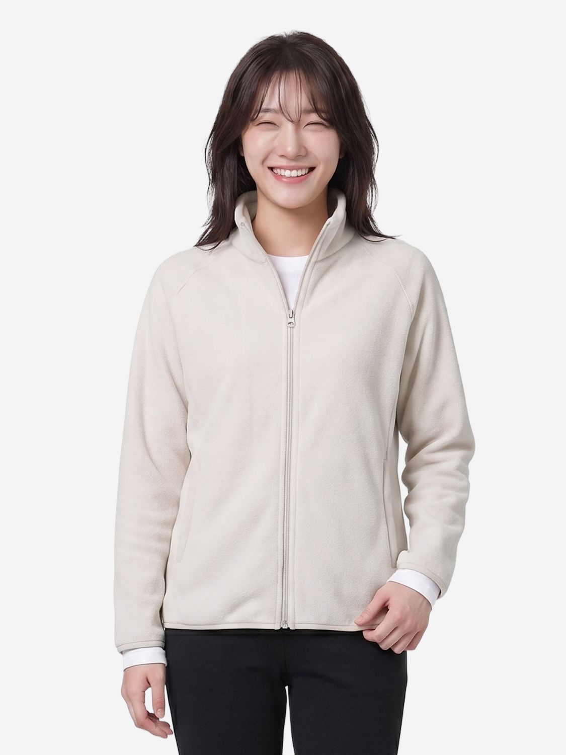 긴팔 플리스 자켓 S 아이보리