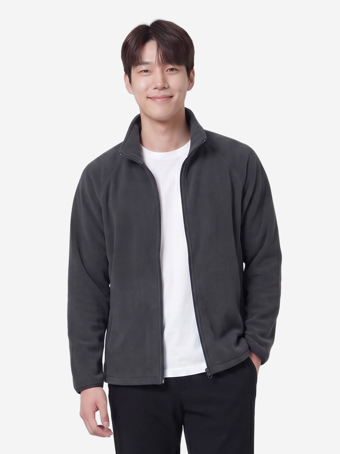 긴팔 플리스 자켓 L 다크그레이