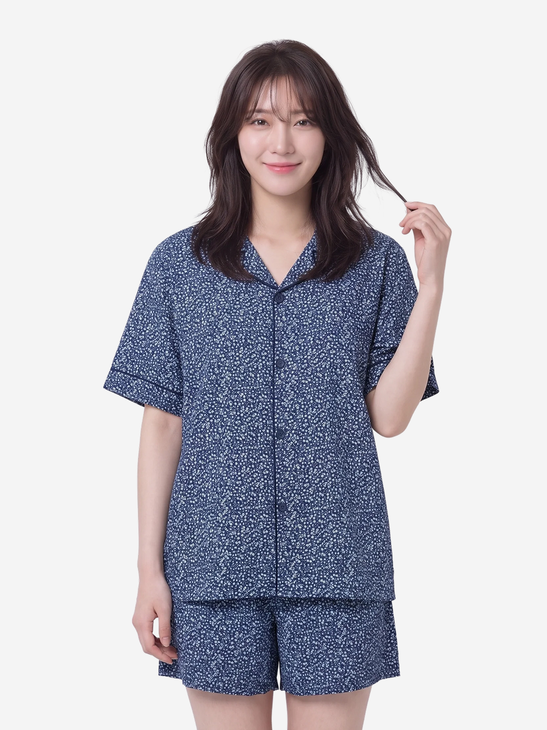 레이온 리오셀 반바지 파자마 L 네이비