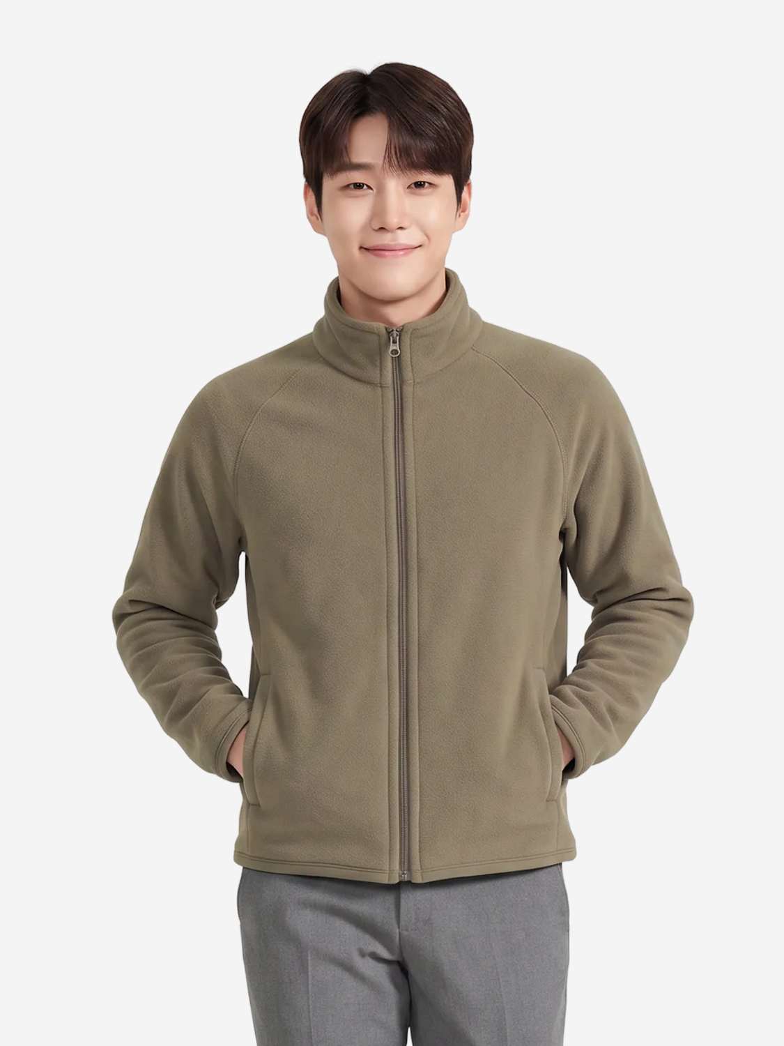 긴팔 플리스 자켓 L 카키