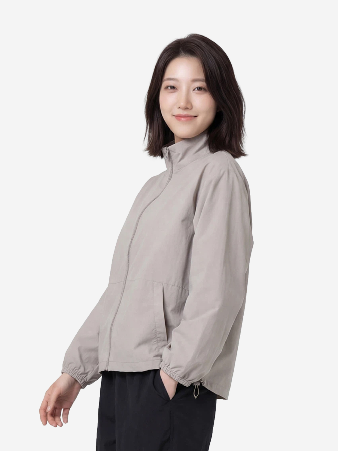 나일론 집업 바람막이 S 웜그레이
