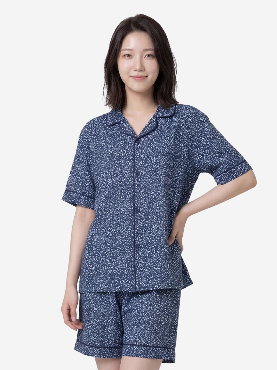 레이온 리오셀 반팔 파자마 L 네이비
