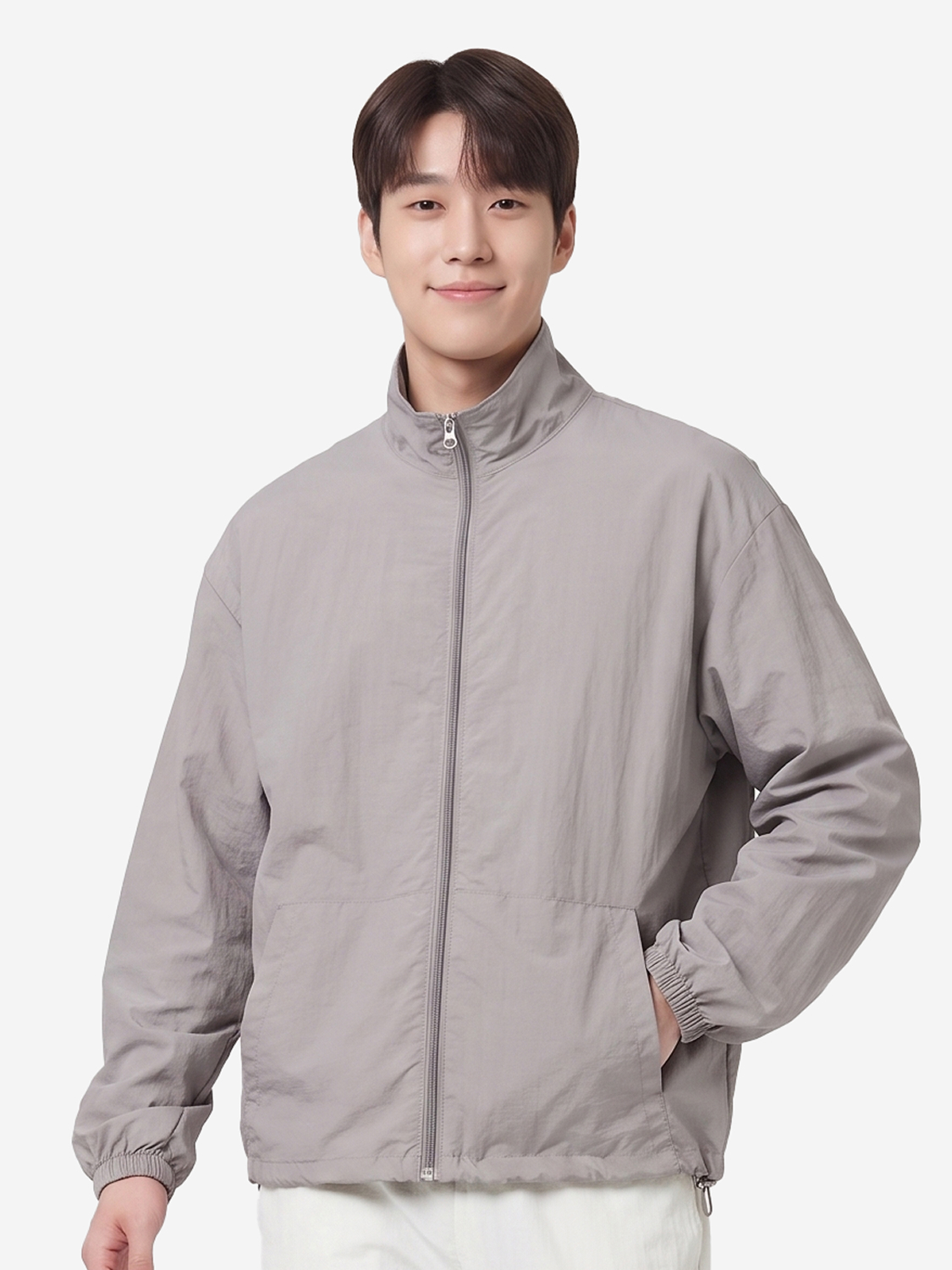 나일론집업바람막이 M 웜그레이