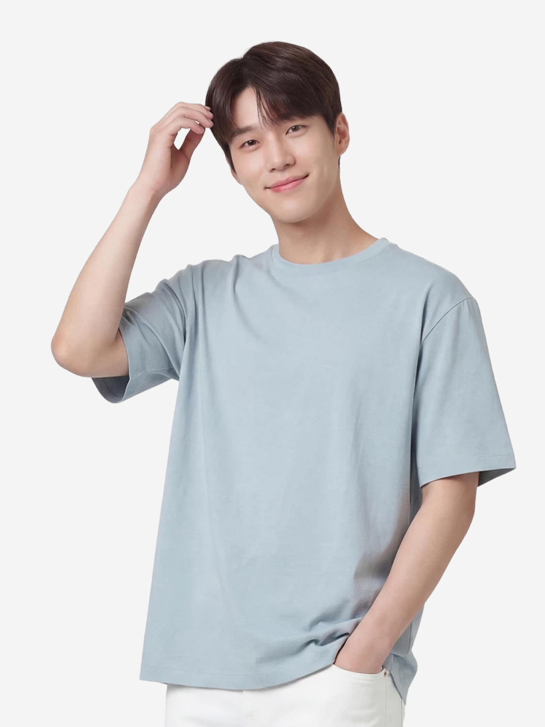 베이직하우스 플러스+ 릴렉스핏 면16수 반팔티 105 민트