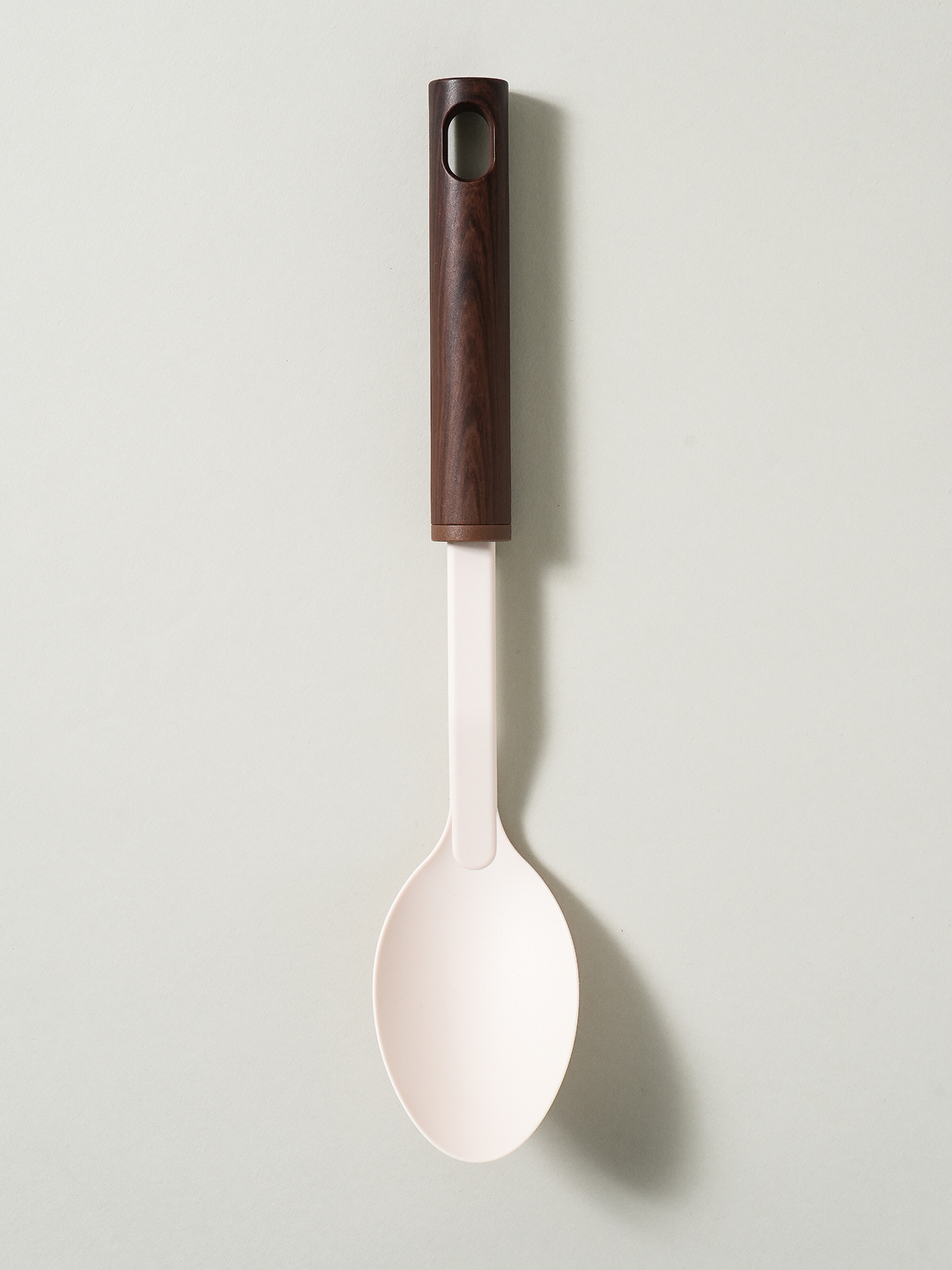 Plastic-based wooden-patterned serving spoon