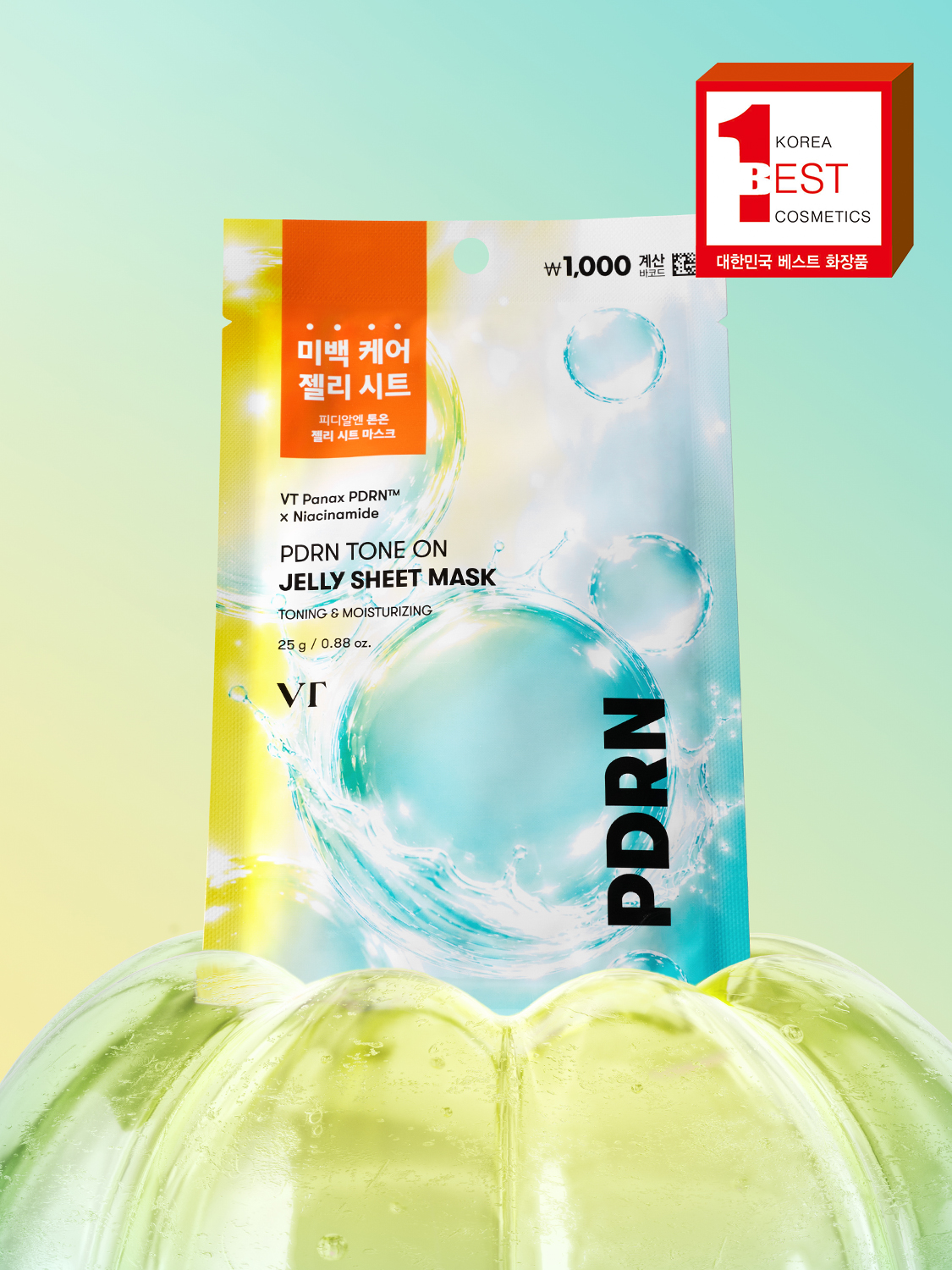 [생기충전]VT PDRN 톤온 젤리 시트 마스크 1매입