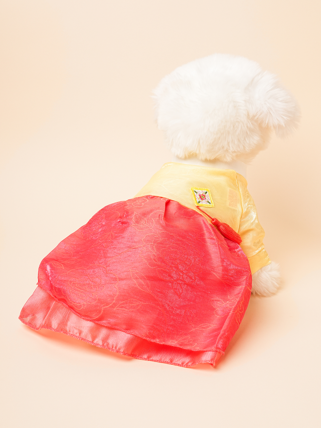 [펫] 아씨 한복 다홍치마 M