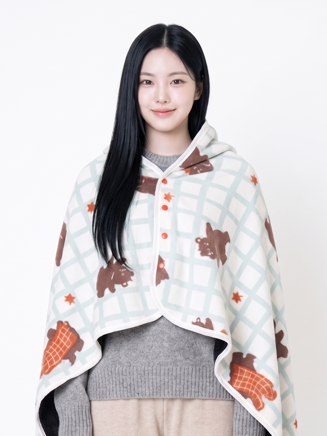 가을이왔어요 양면 망토 담요 130 X 80 cm