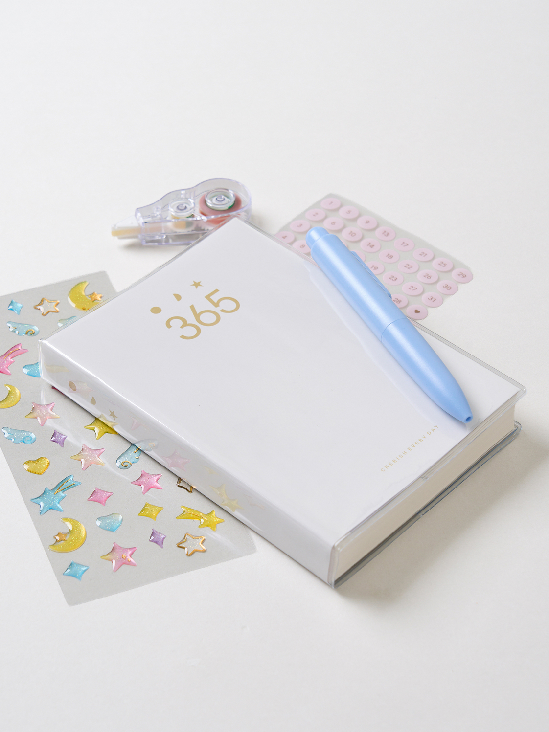 다이어리 꾸미기 투명 커버 365일 다이어리 184매입 — Main product photo