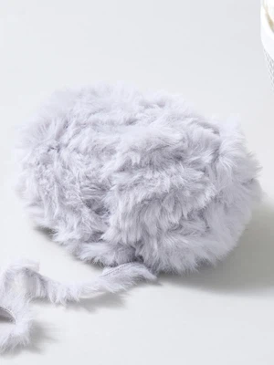 밍크 퍼 뜨개실 30 g 라이트그레이