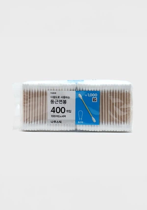 나무 스틱 둥근 면봉 400개입