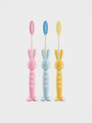 토끼모양 어린이 칫솔 3개입