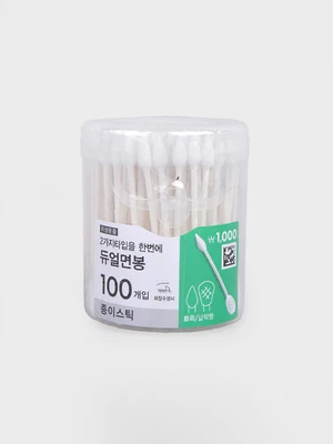 납작+뾰족 종이 면봉 100개입
