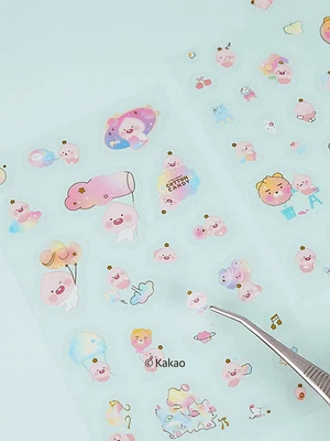 리틀카카오프렌즈 투명 스티커 3매입