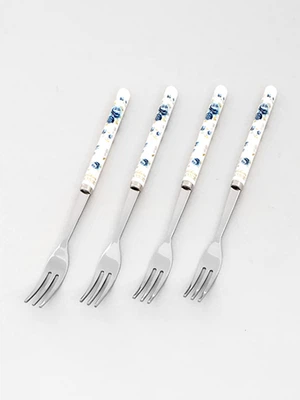 황실 장미 스텐레스 일자 티포크 4개입
