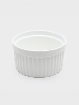화이트 양각 일자형 종지 8 cm
