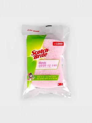 3M 스카치브라이트 베이직 3중 양면 고운 수세미 1개입