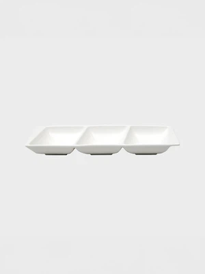 심플리 화이트 직사각 3칸 나눔접시