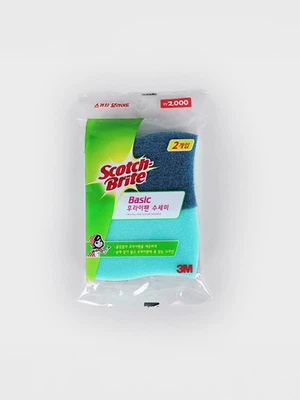 3M 스카치브라이트 베이직 후라이팬 수세미 2개입
