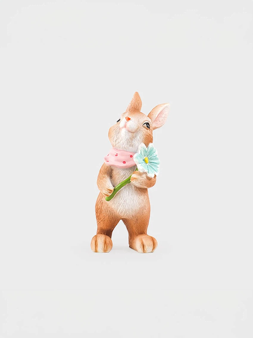 꽃을 든 토끼 폴리장식 - 다이소몰