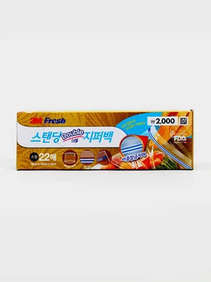 3M 후레쉬 스탠딩 더블 지퍼백 (소형) 22매입
