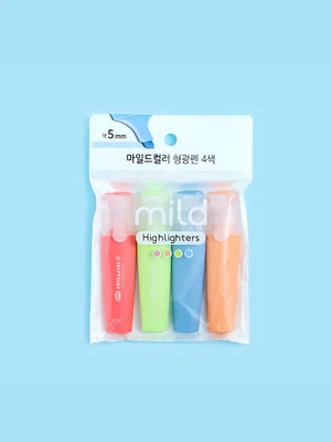 납작 형광펜 5mm 4개입