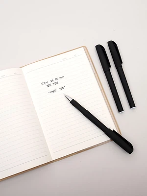 코팅캡식 젤펜 3개입 (0.38mm,검정,3개입)
