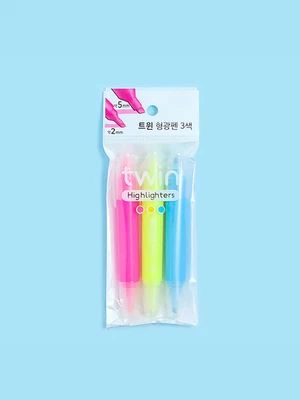 굵은 트윈 형광펜 3개입 5mm/2mm