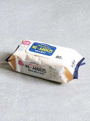 두꺼운 빅 사이즈 엠보싱 물티슈 80매입