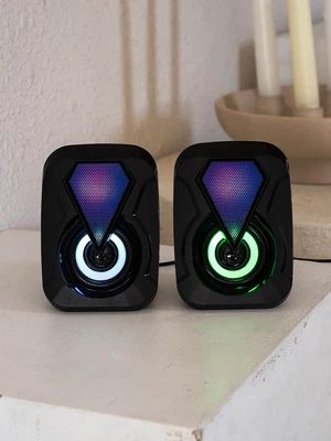 2채널 유선 스피커 LED 스피커
