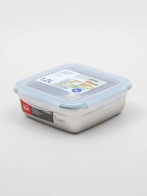 스텐 정사각 밀폐찬통 1.2 L