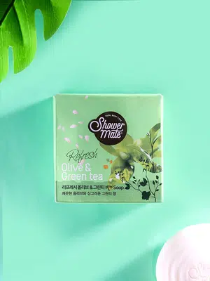 샤워메이트 비누 90g 리프레시 올리브＆그린티