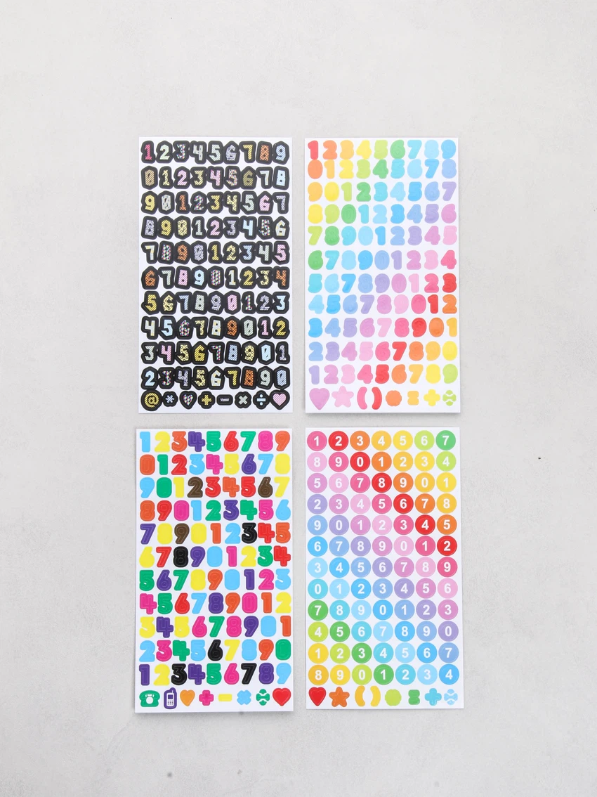 DAISO 9 number stickers