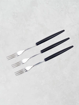 심플 롱 핸들 티포크 약 16cm 3개입 네이비