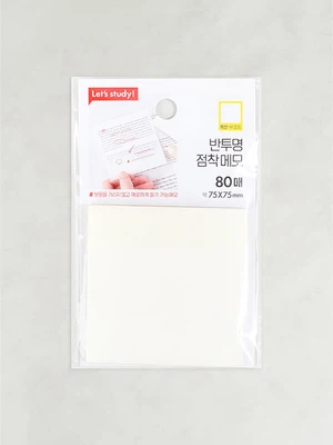 투명 점착 메모 75X75mm 80매입