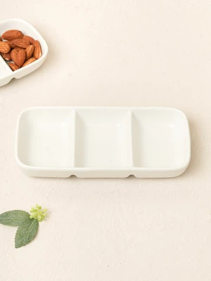 소프트 화이트 3칸 나눔 종지 16 cm