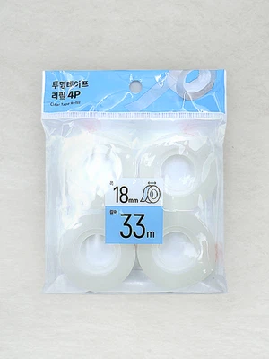 투명 테이프 18 mm X 33 m 4개입