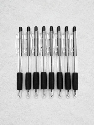 클립 검정 볼펜 0.7mm 8개입