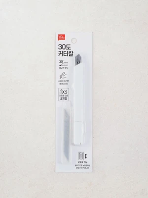 30도 커터칼 리필 5개입 세트 화이트 