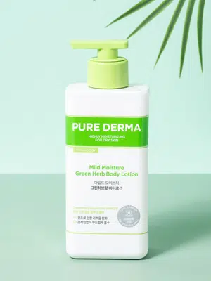 온더바디 퓨어더마 마일드 모이스처 바디로션 400 ml 그린허브 향