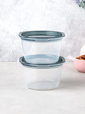 일본제 간편 보존 용기 원형 블랙 300 ml 2개입