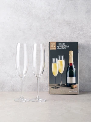 체코산 보헤미아 크리스탈 샴페인 잔 220 ml 2개입