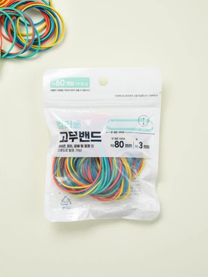 컬러 고무줄 80 X 3 mm 60개입