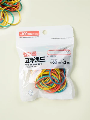 컬러 고무줄 60 X 2 mm 100개입