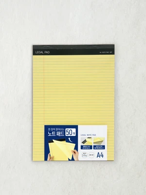 A4 리갈패드 옐로우 50매