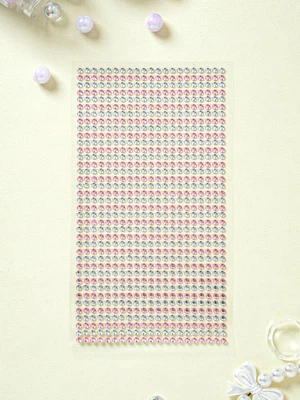 보석 원형 스티커 3 mm 핑크