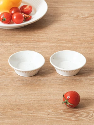 무광 파스텔 줄무늬 양각 종지 6.8 cm 2개입