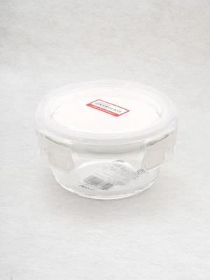 내열유리 밀폐 용기 원형 240ml 화이트