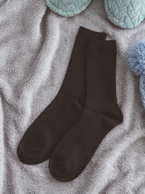 몬풋 남성 보온 골지 장목 양말 블랙