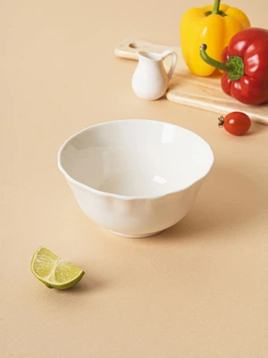 화이트 물결 라인 대접 13.5 cm